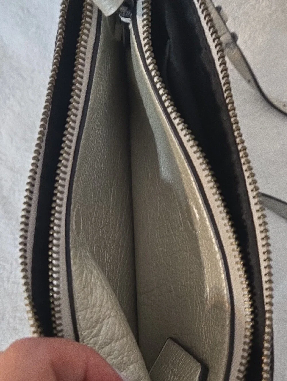 Coach Silver Metallic Leather Crossbody